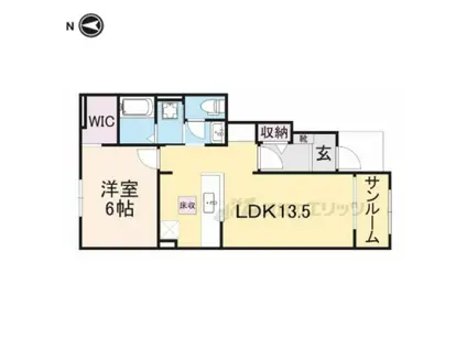 ラウレア (1LDK/1階)の間取り写真