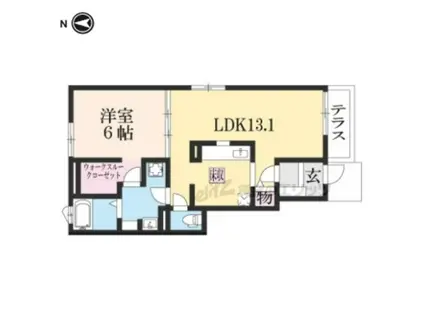フランボアーズ篠山(1LDK/1階)の間取り写真