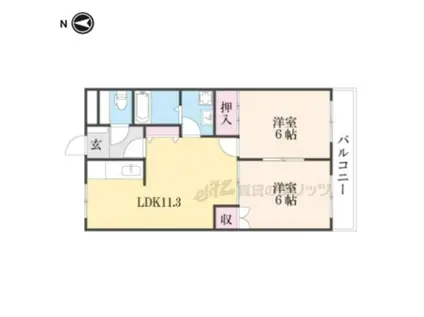 フォレストリバー(2LDK/1階)の間取り写真