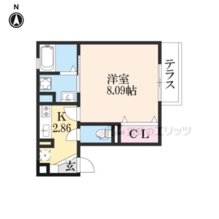アースフィールド大津(1K/1階)の間取り写真