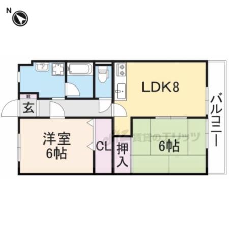 グランパレスドリーム(2LDK/2階)の間取り写真