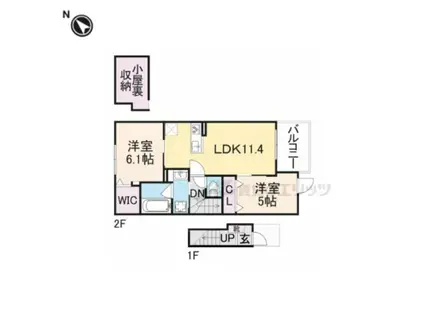 シェ モア(2LDK/2階)の間取り写真