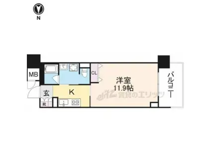 ヴィア夢木香近江八幡(1K/2階)の間取り写真