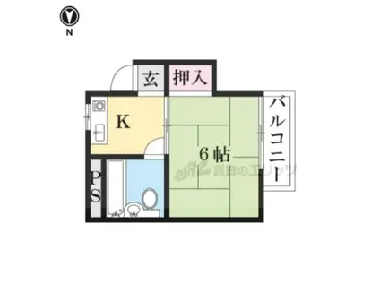 コーポSSK-Ⅰ(1DK/2階)の間取り写真