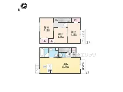 セントリビエ上清草(3LDK/1階)の間取り写真