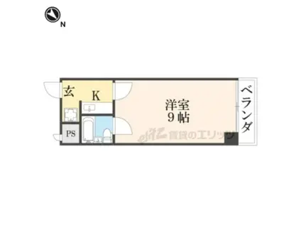 サンクリエート彦根(1K/4階)の間取り写真