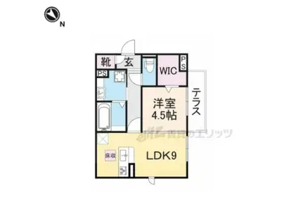 LA LUCE(1LDK/2階)の間取り写真