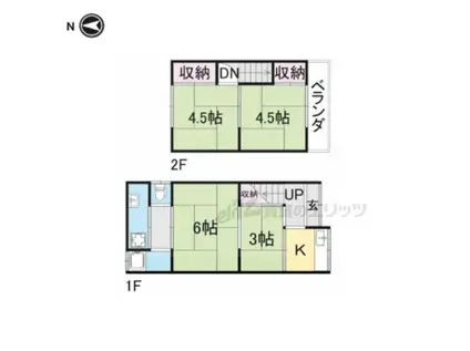 京福嵐山本線 鹿王院駅 徒歩4分 1階建 築126年(4K)の間取り写真