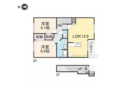 フレーズA(2LDK/2階)の間取り写真