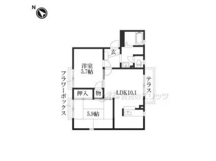 ロイヤルグレイス(2LDK/1階)の間取り写真