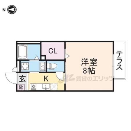 リヴェールK(1K/1階)の間取り写真