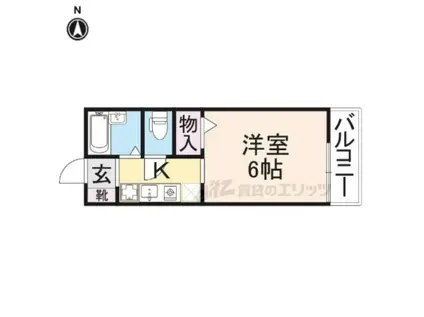 フルール22(1K/1階)の間取り写真