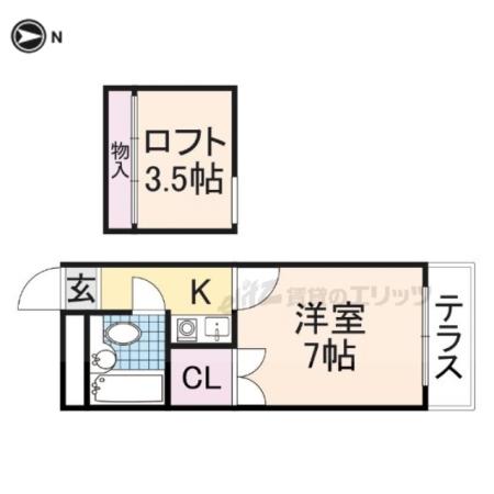 シティーエステート南紀寺(1K/2階)の間取り写真