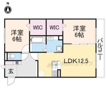 フローラル メゾン(2LDK/2階)の間取り写真