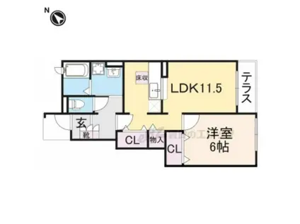 ソレイユ イズミ(1LDK/1階)の間取り写真