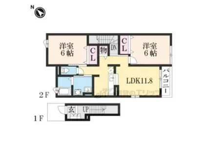 ソレイユ イズミ(2LDK/2階)の間取り写真