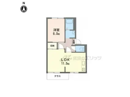 ラポール(1LDK/1階)の間取り写真