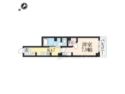 ベル アンジュ(1DK/3階)の間取り写真