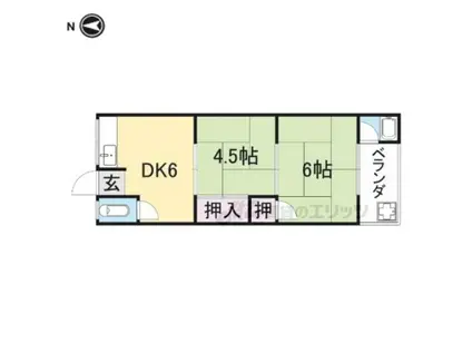 杉ノ荘(2K/1階)の間取り写真