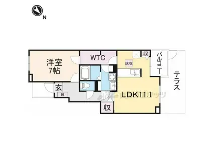 ノースヴィリッジ(1LDK/1階)の間取り写真