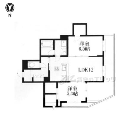 オレア北山(2LDK/1階)の間取り写真