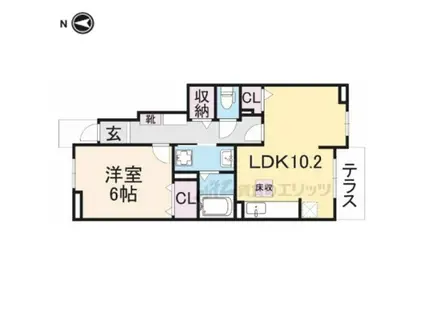 グランド ソレイユ(1LDK/1階)の間取り写真