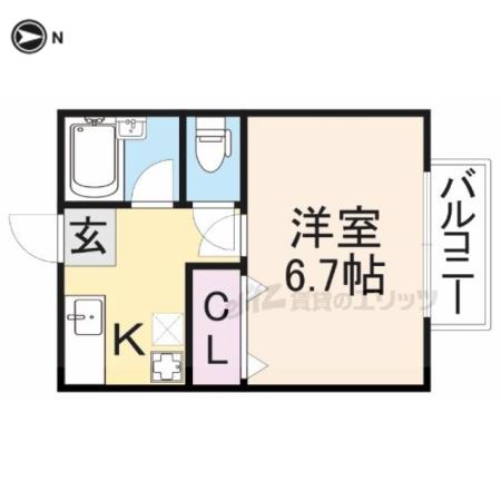 ハスアーユ(1K/2階)の間取り写真