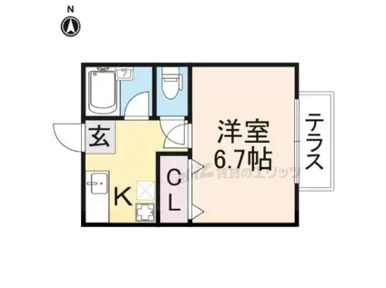 ハスアーユ(1K/1階)の間取り写真