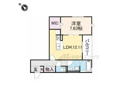 プティペル(1LDK/3階)の間取り写真