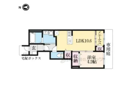 ファインビューヒルズ(1LDK/1階)の間取り写真