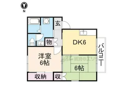 エステートピアタツノ(2DK/1階)の間取り写真