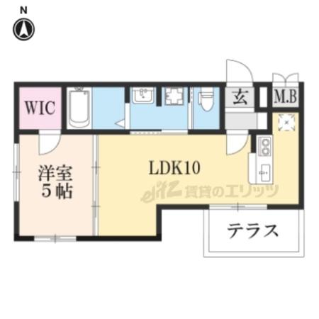 レクト伏見(1LDK/1階)の間取り写真