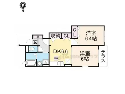 グリーン・コート(2DK/1階)の間取り写真