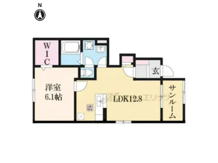 アリーチェ(1LDK/1階)の間取り写真