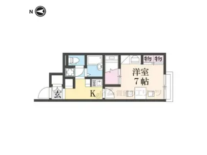 レオパレスハートフル西大寺(1K/2階)の間取り写真