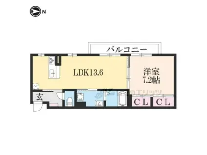 東晃ミシェル(1LDK/3階)の間取り写真
