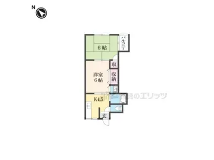 オルボス壱分(2K/2階)の間取り写真