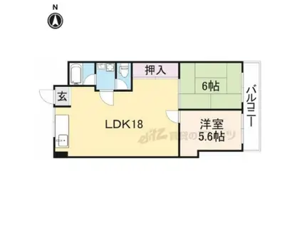 生駒レックスマンション(2LDK/3階)の間取り写真