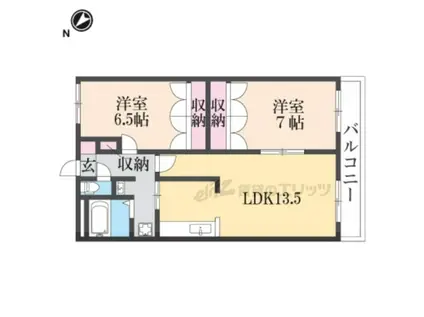 バローゼ5(2LDK/1階)の間取り写真
