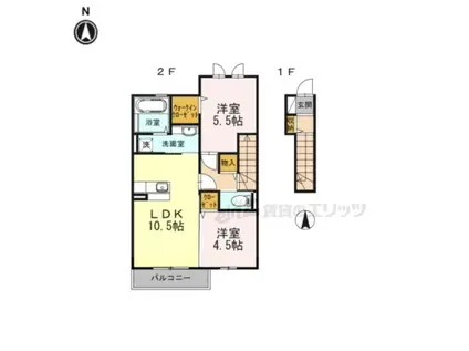 エスポワール(2LDK/2階)の間取り写真
