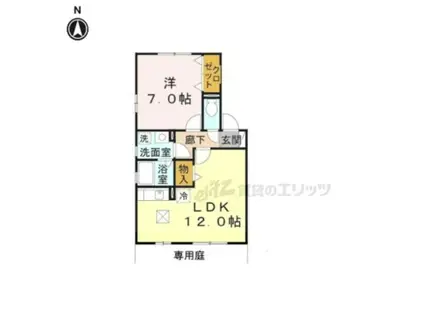 シャルマン高畑(1LDK/1階)の間取り写真