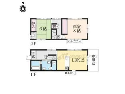 草津線 石部駅 徒歩12分 2階建 築34年(2LDK)の間取り写真