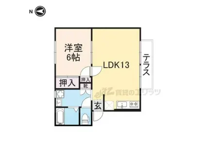 レジデンスボナール(1LDK/1階)の間取り写真