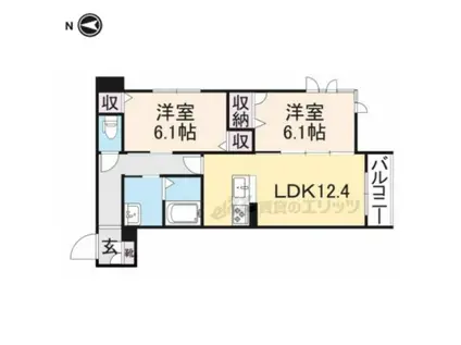 PRINCESS COURT(2LDK/3階)の間取り写真