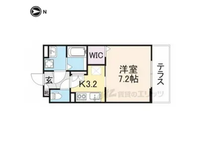 クレアール郡山(1K/1階)の間取り写真