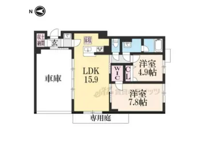 オーキッド 京都北山(2LDK/1階)の間取り写真