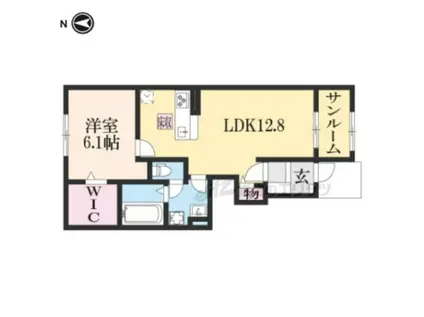 セイバリープリムローズ(1LDK/1階)の間取り写真