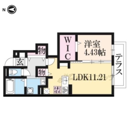 カーサ・アレーズ(1LDK/1階)の間取り写真