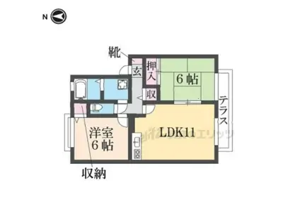 メゾン・ド・クレール(2LDK/1階)の間取り写真