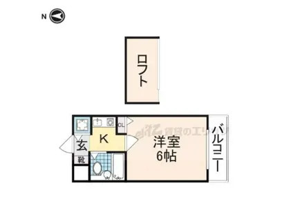 シティパレス生駒谷田町P-6(1K/2階)の間取り写真